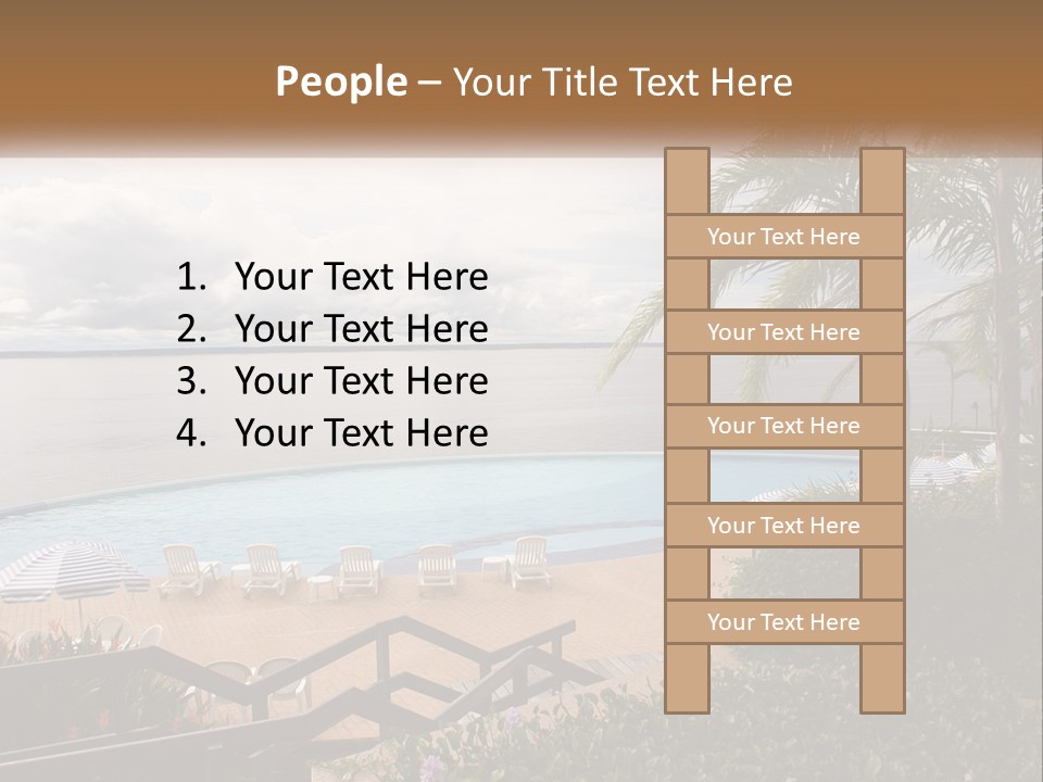 A Large Swimming Pool Next To The Ocean PowerPoint Template
