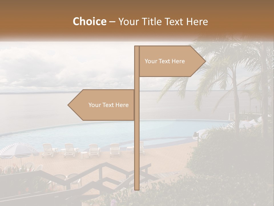 A Large Swimming Pool Next To The Ocean PowerPoint Template