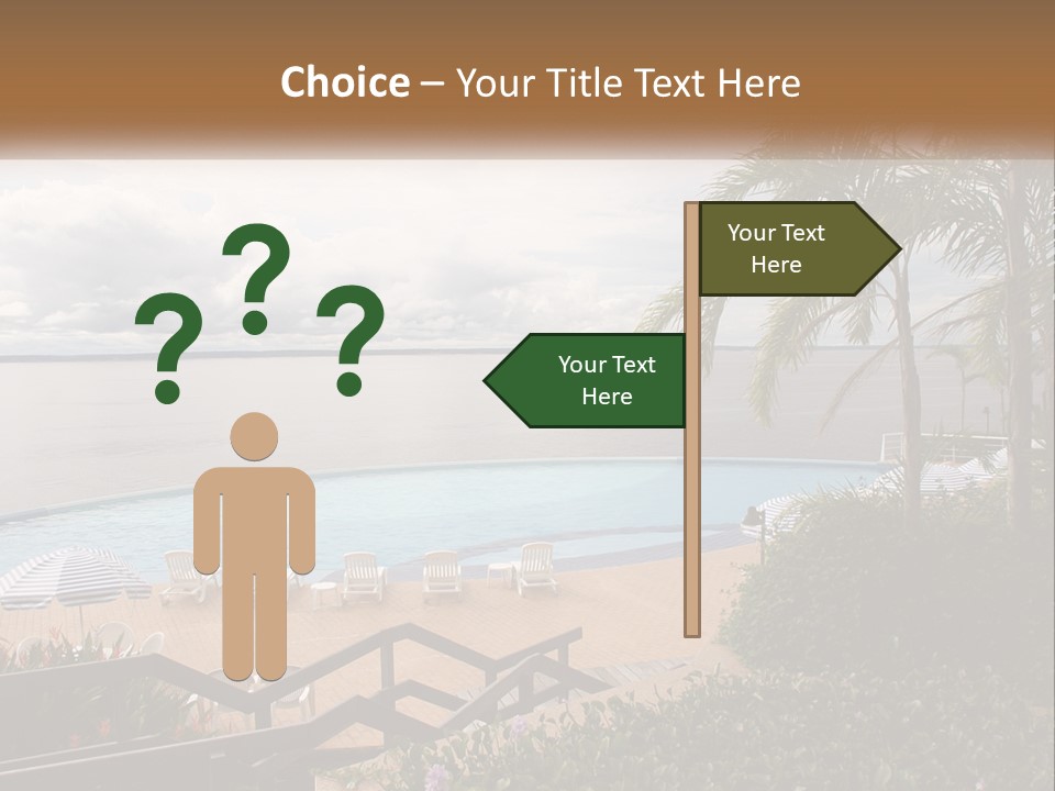 A Large Swimming Pool Next To The Ocean PowerPoint Template