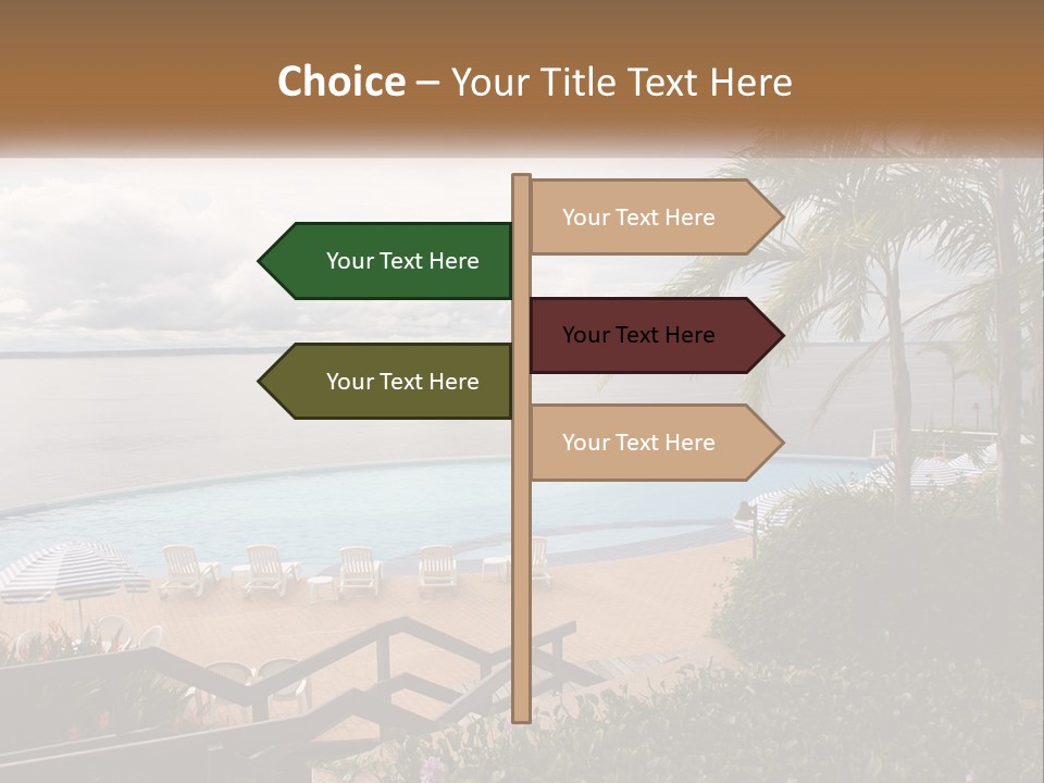 A Large Swimming Pool Next To The Ocean PowerPoint Template