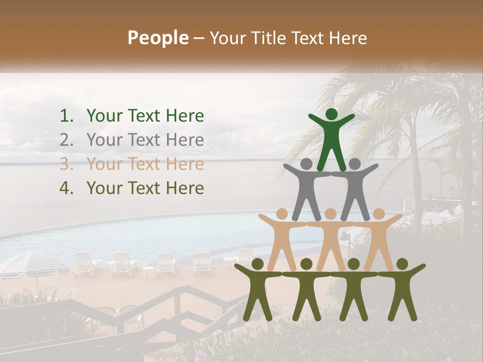 A Large Swimming Pool Next To The Ocean PowerPoint Template