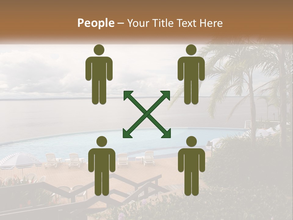 A Large Swimming Pool Next To The Ocean PowerPoint Template