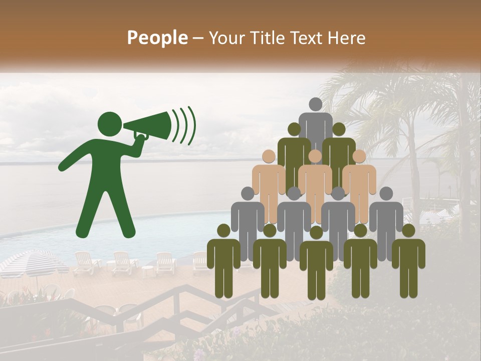 A Large Swimming Pool Next To The Ocean PowerPoint Template