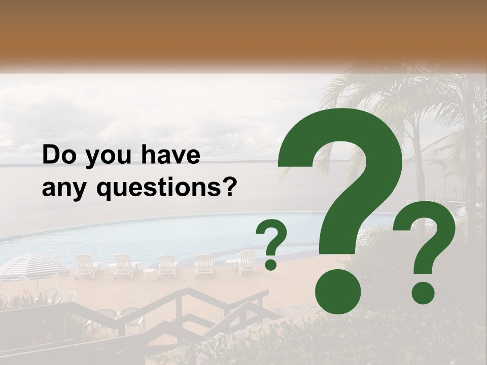 A Large Swimming Pool Next To The Ocean PowerPoint Template
