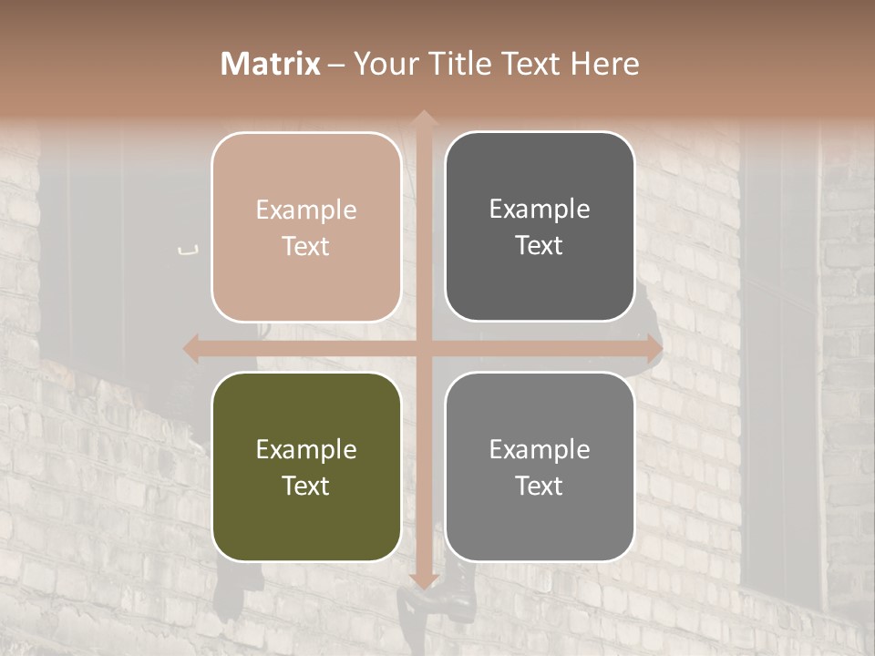 A Man In A Black Suit Climbing Up A Brick Building PowerPoint Template