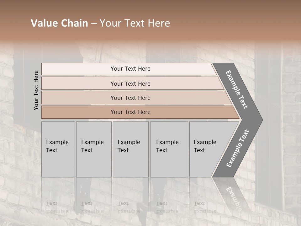 A Man In A Black Suit Climbing Up A Brick Building PowerPoint Template