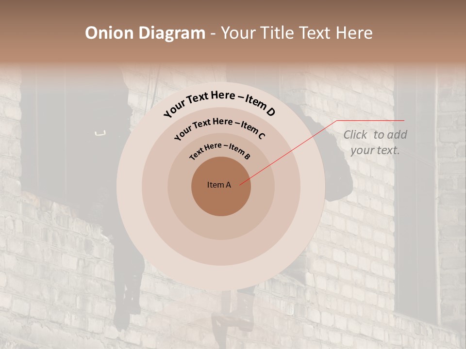 A Man In A Black Suit Climbing Up A Brick Building PowerPoint Template