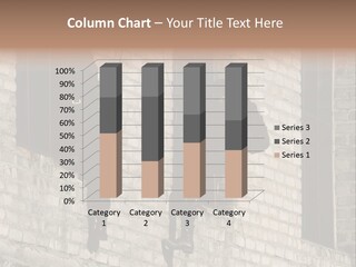 A Man In A Black Suit Climbing Up A Brick Building PowerPoint Template