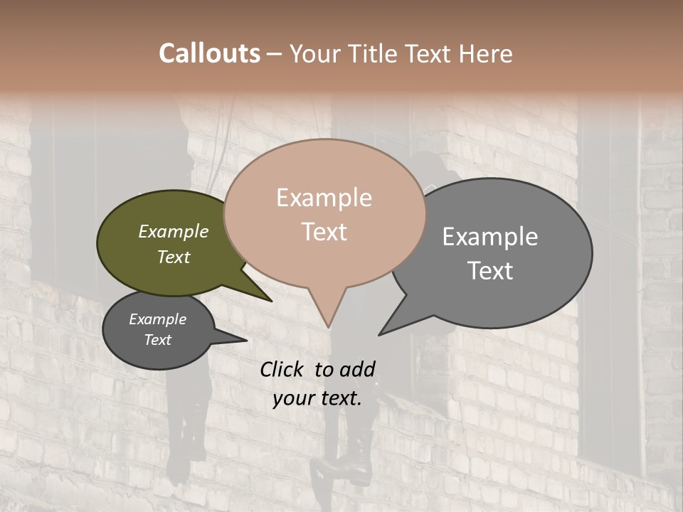 A Man In A Black Suit Climbing Up A Brick Building PowerPoint Template