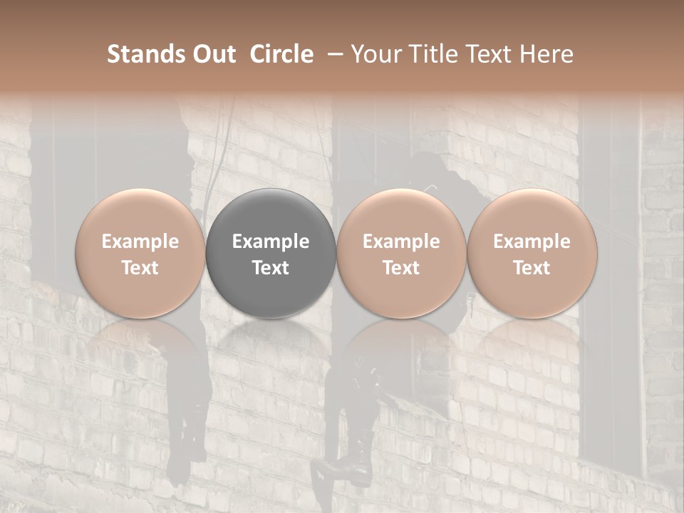 A Man In A Black Suit Climbing Up A Brick Building PowerPoint Template