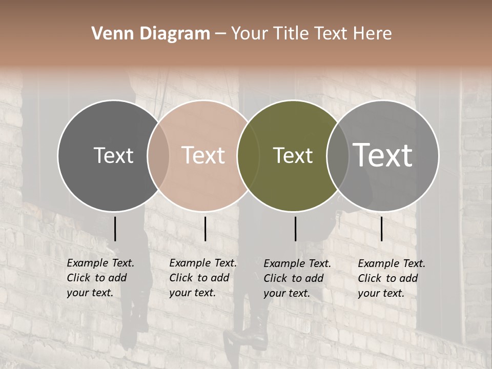 A Man In A Black Suit Climbing Up A Brick Building PowerPoint Template