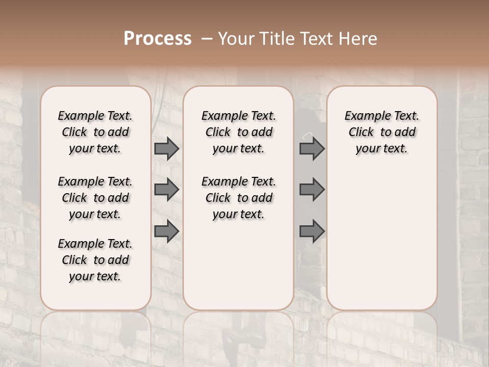 A Man In A Black Suit Climbing Up A Brick Building PowerPoint Template
