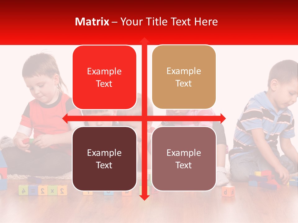 A Group Of Children Playing With Blocks On The Floor PowerPoint Template