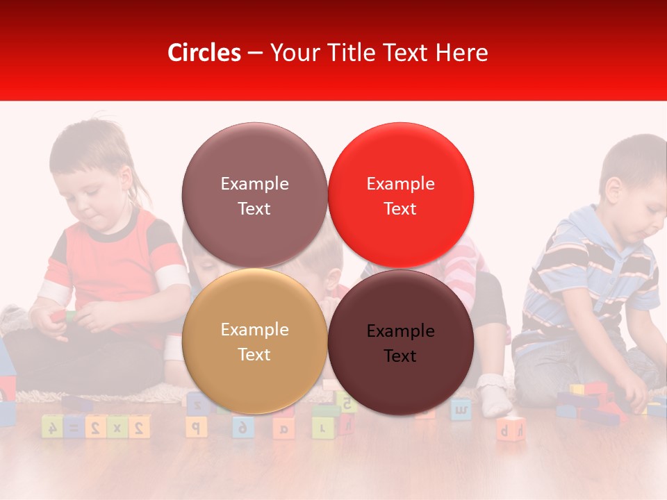 A Group Of Children Playing With Blocks On The Floor PowerPoint Template