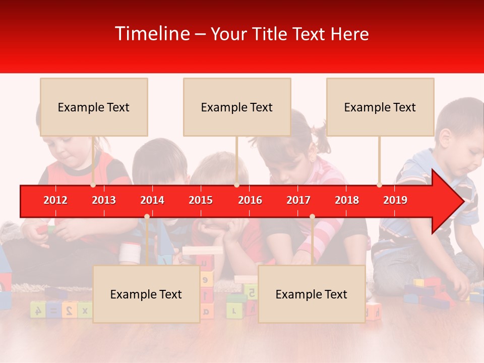 A Group Of Children Playing With Blocks On The Floor PowerPoint Template