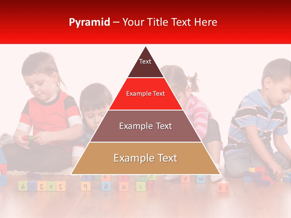 A Group Of Children Playing With Blocks On The Floor PowerPoint Template