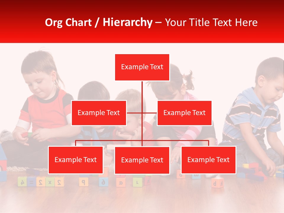 A Group Of Children Playing With Blocks On The Floor PowerPoint Template