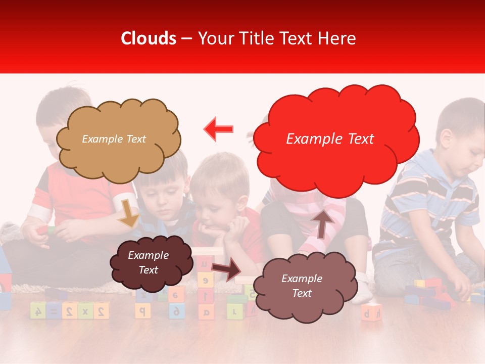 A Group Of Children Playing With Blocks On The Floor PowerPoint Template