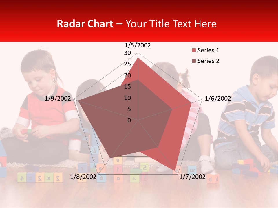 A Group Of Children Playing With Blocks On The Floor PowerPoint Template