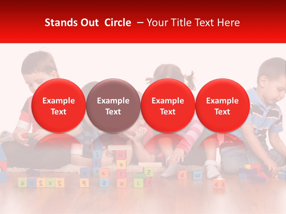 A Group Of Children Playing With Blocks On The Floor PowerPoint Template