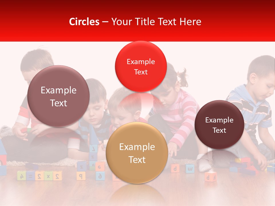 A Group Of Children Playing With Blocks On The Floor PowerPoint Template
