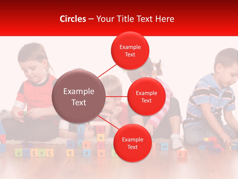 A Group Of Children Playing With Blocks On The Floor PowerPoint Template