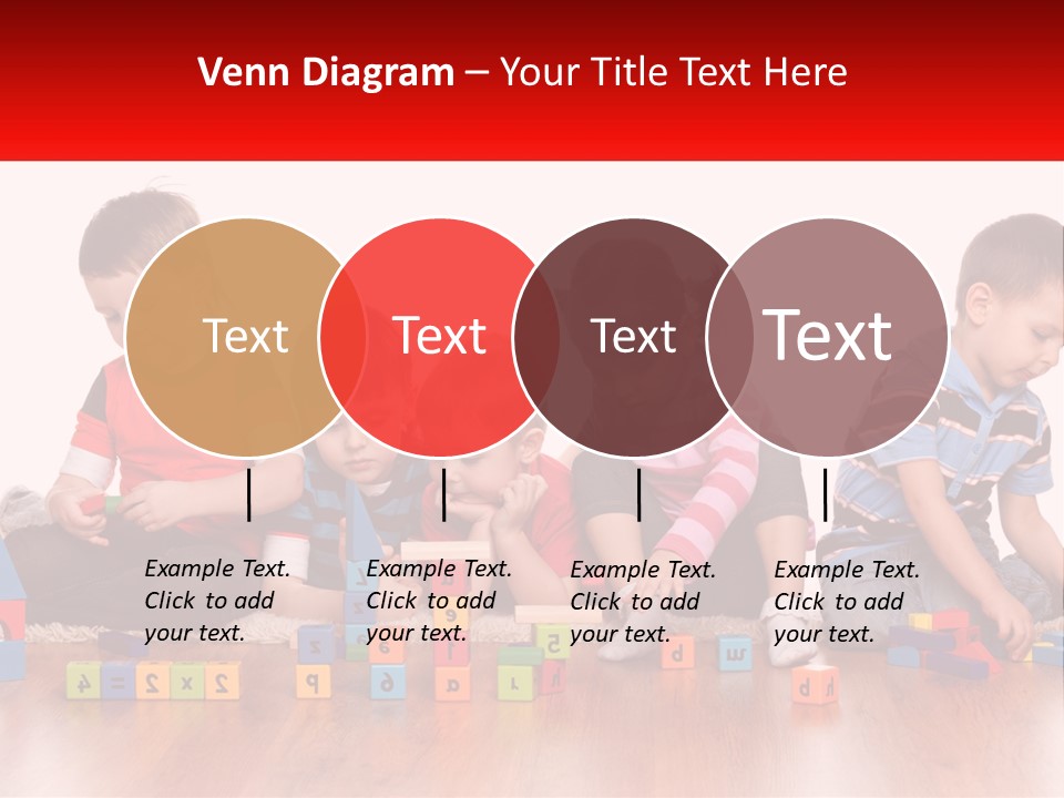 A Group Of Children Playing With Blocks On The Floor PowerPoint Template