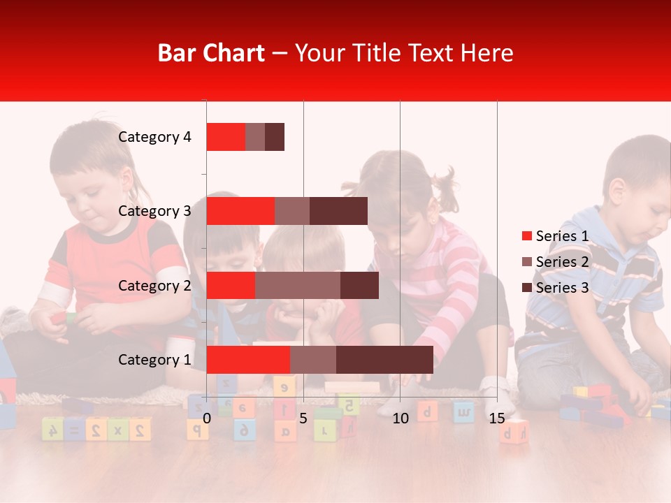 A Group Of Children Playing With Blocks On The Floor PowerPoint Template