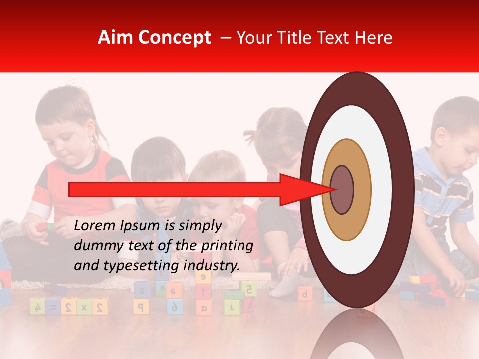 A Group Of Children Playing With Blocks On The Floor PowerPoint Template