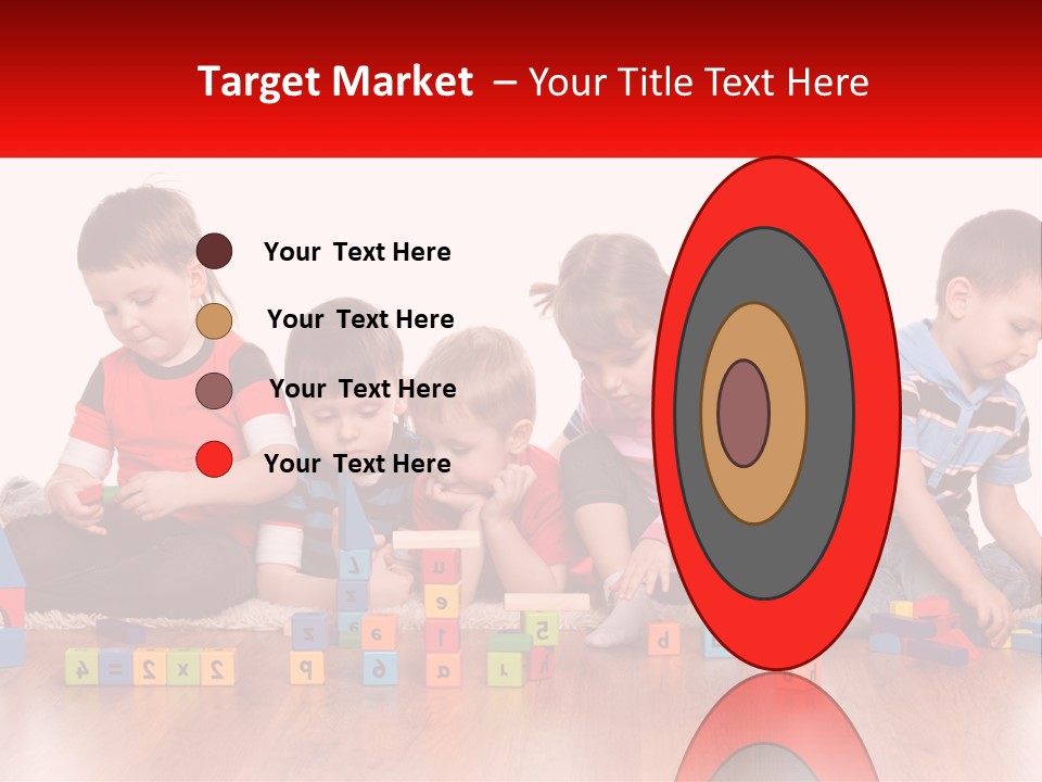 A Group Of Children Playing With Blocks On The Floor PowerPoint Template