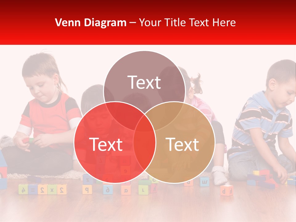 A Group Of Children Playing With Blocks On The Floor PowerPoint Template