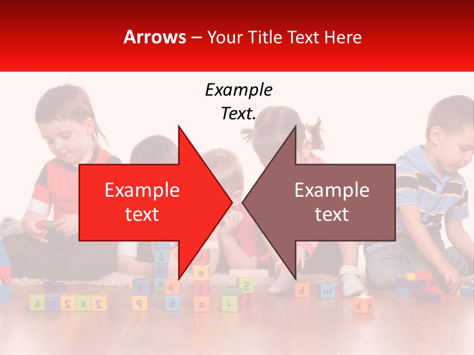 A Group Of Children Playing With Blocks On The Floor PowerPoint Template