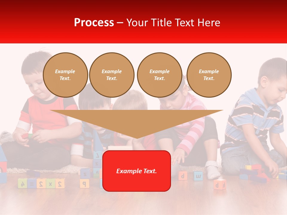A Group Of Children Playing With Blocks On The Floor PowerPoint Template