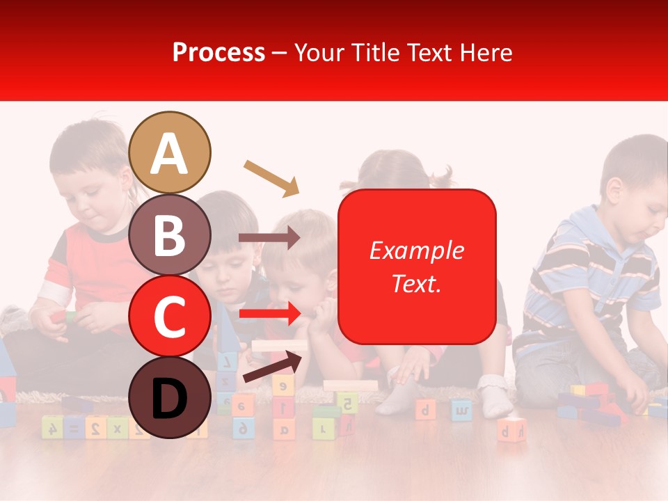 A Group Of Children Playing With Blocks On The Floor PowerPoint Template