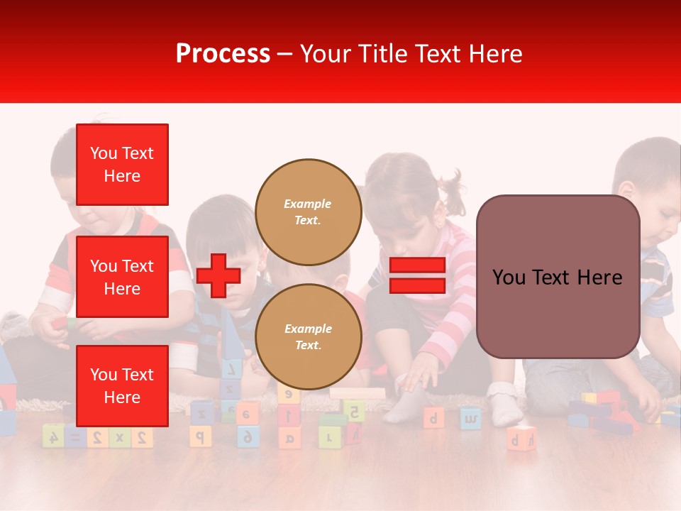 A Group Of Children Playing With Blocks On The Floor PowerPoint Template
