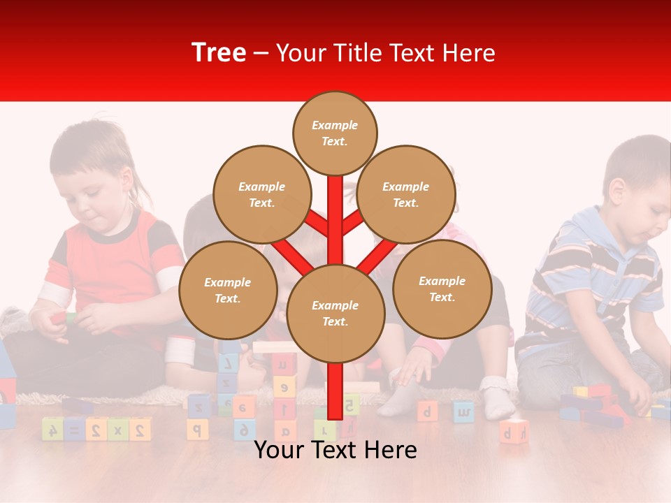 A Group Of Children Playing With Blocks On The Floor PowerPoint Template