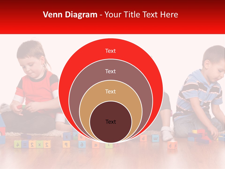 A Group Of Children Playing With Blocks On The Floor PowerPoint Template