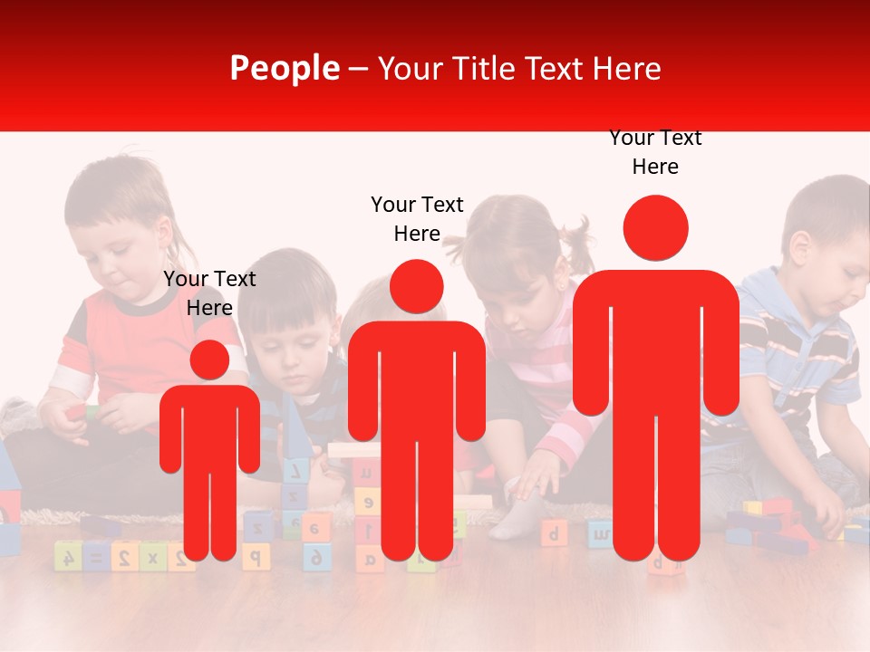 A Group Of Children Playing With Blocks On The Floor PowerPoint Template