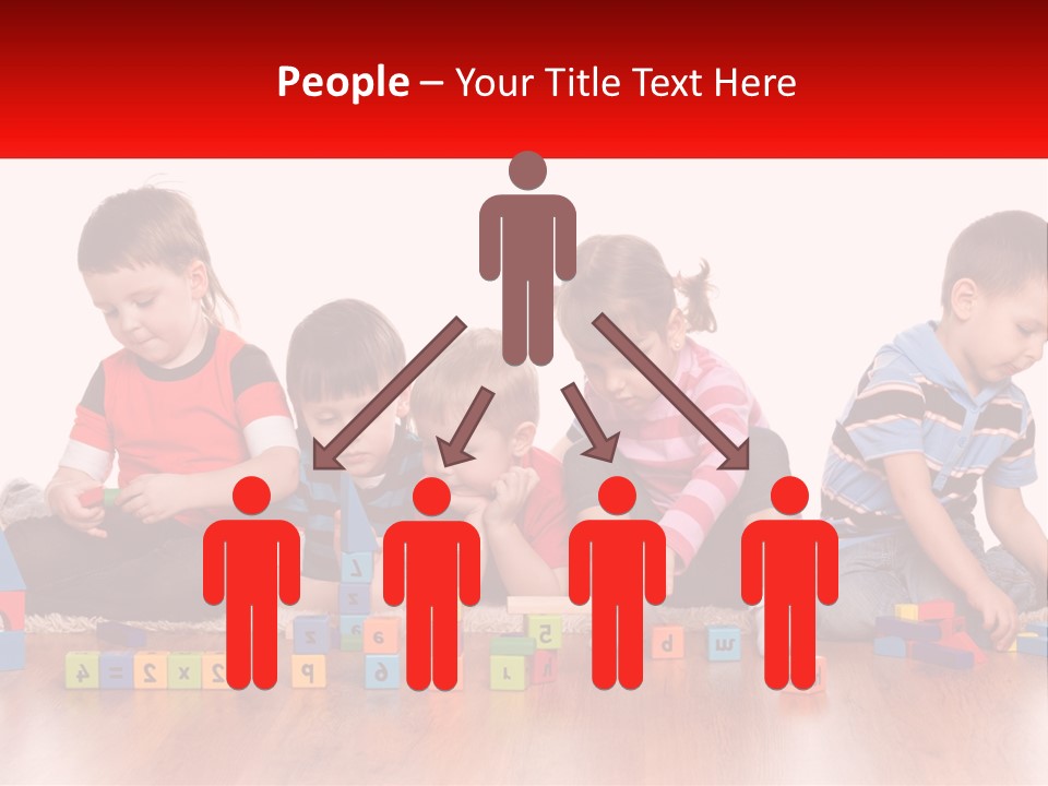 A Group Of Children Playing With Blocks On The Floor PowerPoint Template
