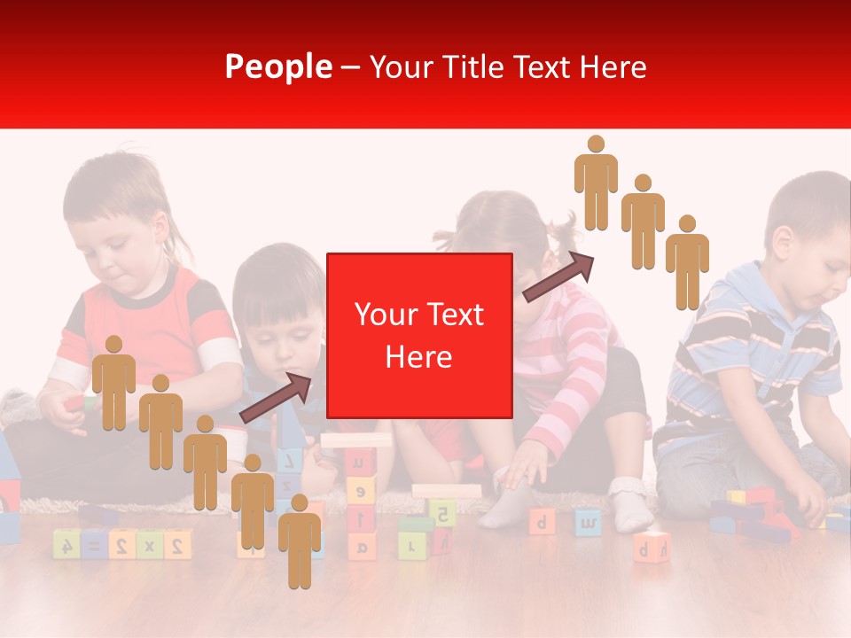 A Group Of Children Playing With Blocks On The Floor PowerPoint Template