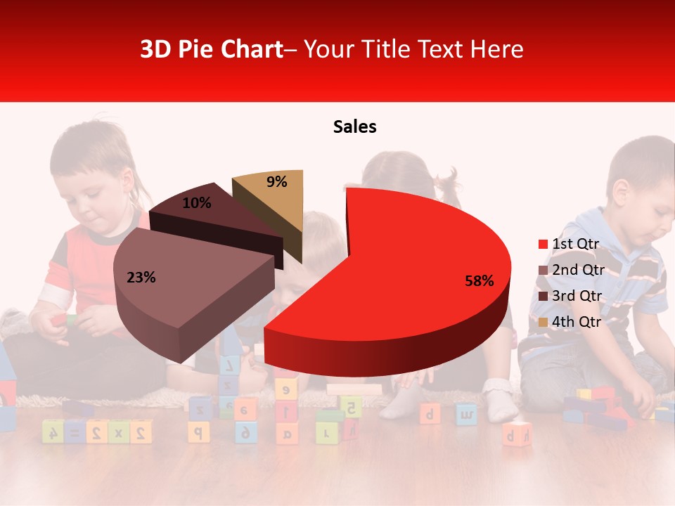 A Group Of Children Playing With Blocks On The Floor PowerPoint Template