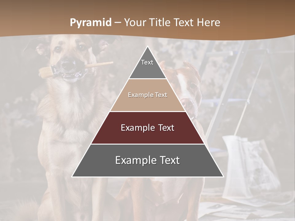 Two Dogs Sitting Next To Each Other In Front Of A Brick Wall PowerPoint Template