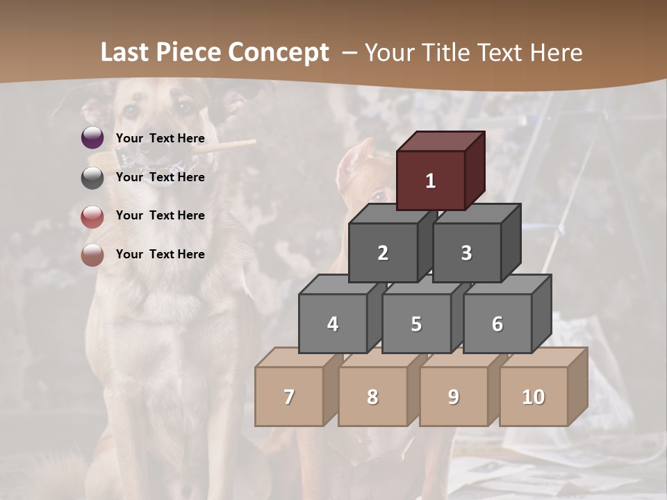 Two Dogs Sitting Next To Each Other In Front Of A Brick Wall PowerPoint Template
