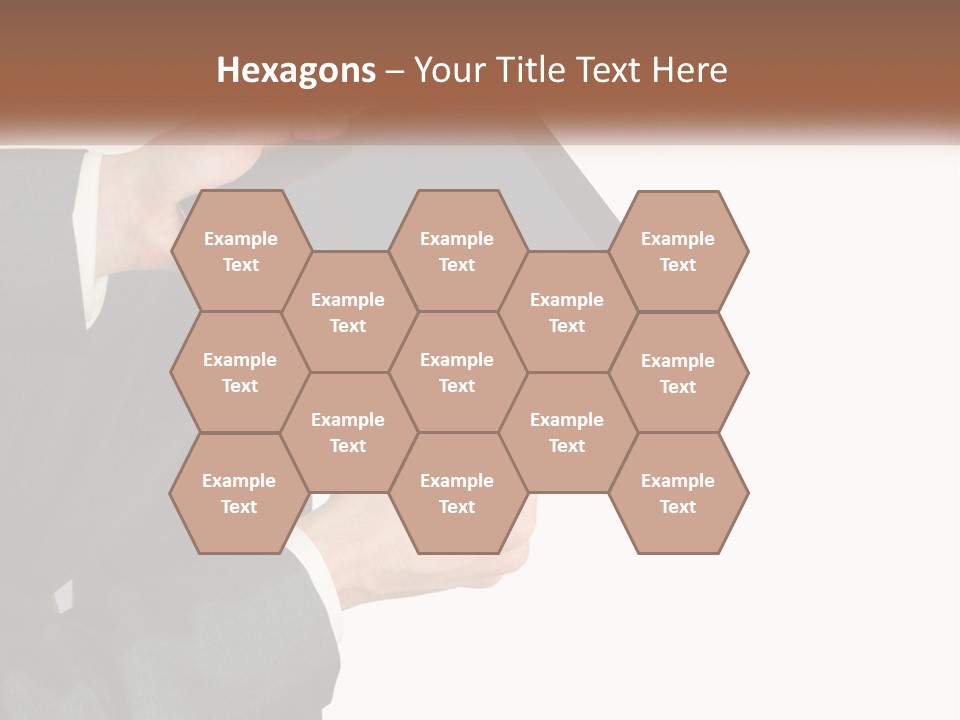 A Person In A Suit Holding A Tablet Computer PowerPoint Template