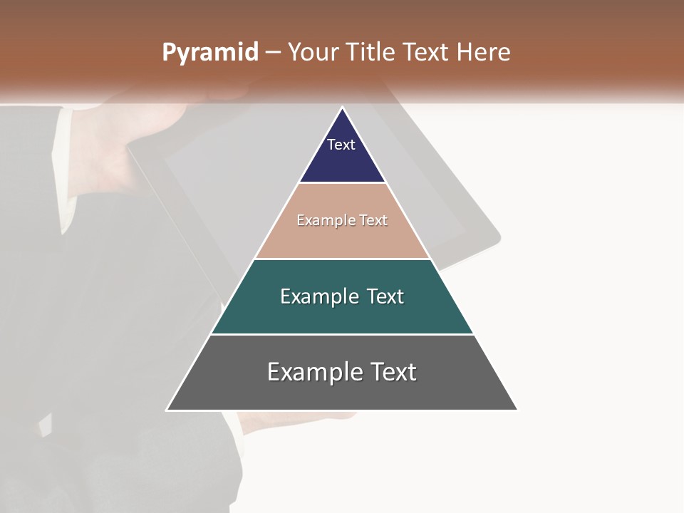 A Person In A Suit Holding A Tablet Computer PowerPoint Template