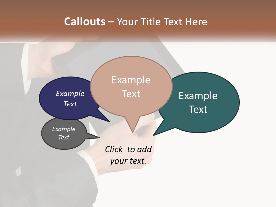 A Person In A Suit Holding A Tablet Computer PowerPoint Template