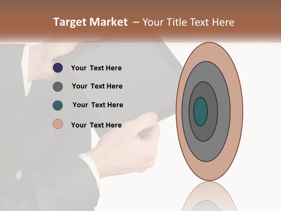 A Person In A Suit Holding A Tablet Computer PowerPoint Template
