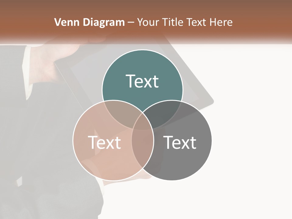 A Person In A Suit Holding A Tablet Computer PowerPoint Template