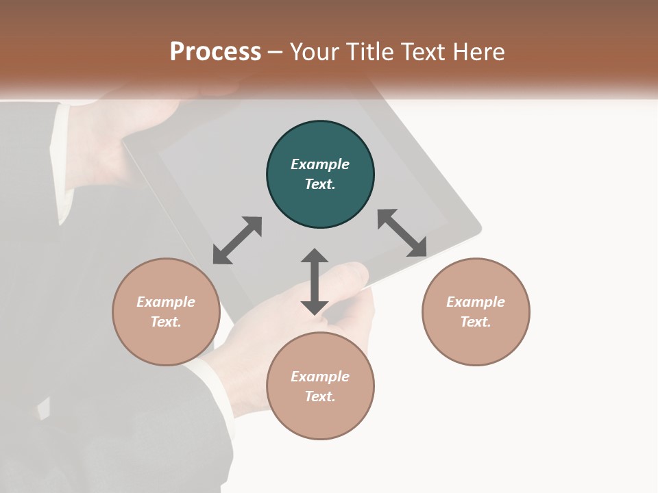 A Person In A Suit Holding A Tablet Computer PowerPoint Template