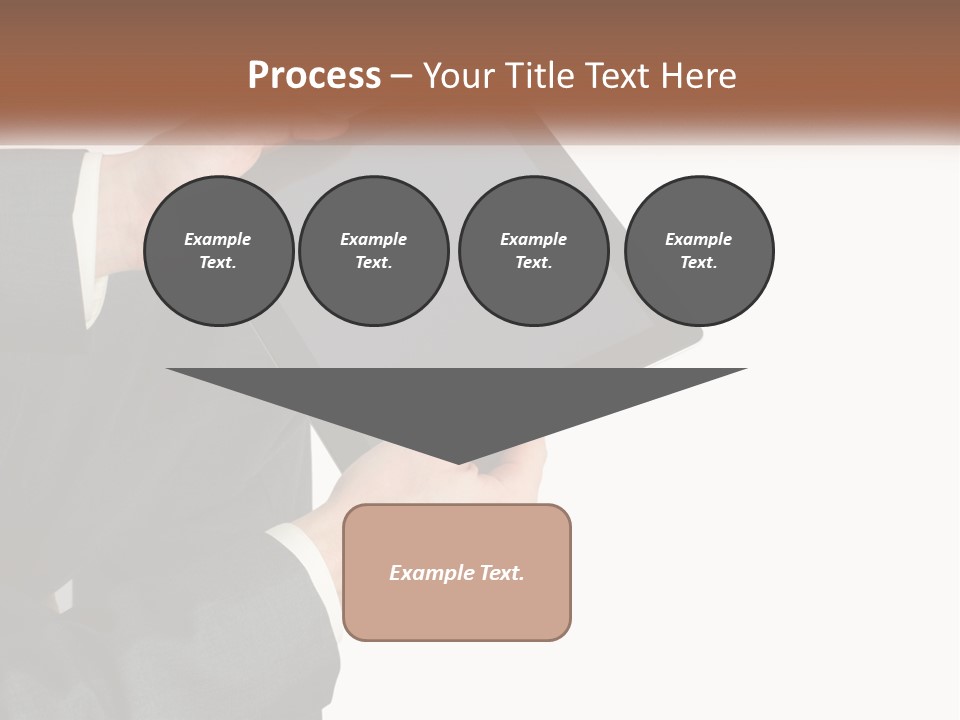 A Person In A Suit Holding A Tablet Computer PowerPoint Template